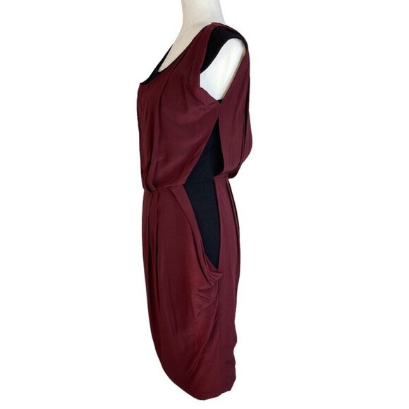 Fendi Women’s Burgundy Scoop Neck Designer Contemporary Modern Dress IT 40/C36 - Picture 6 of 16